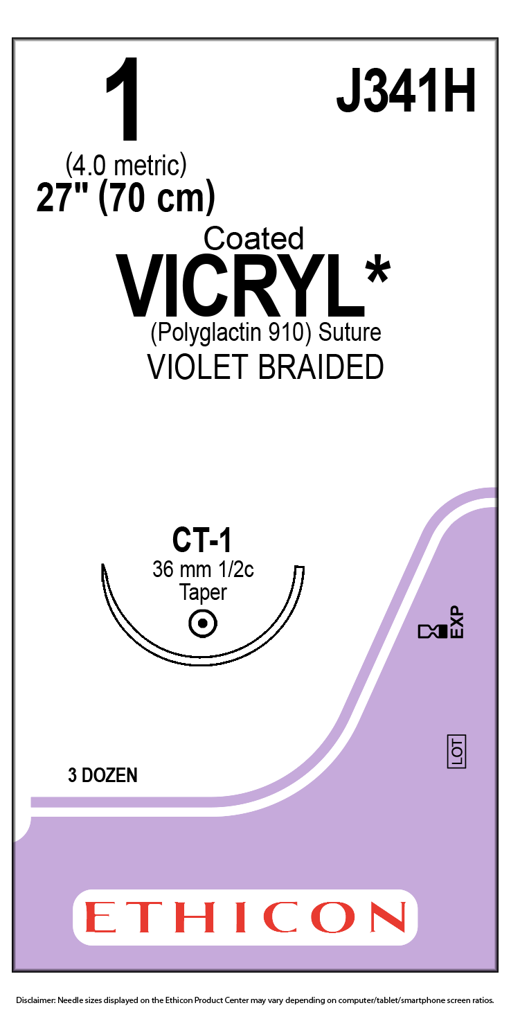 Sutura Vicryl 1 J341 CT1 (1 pieza)