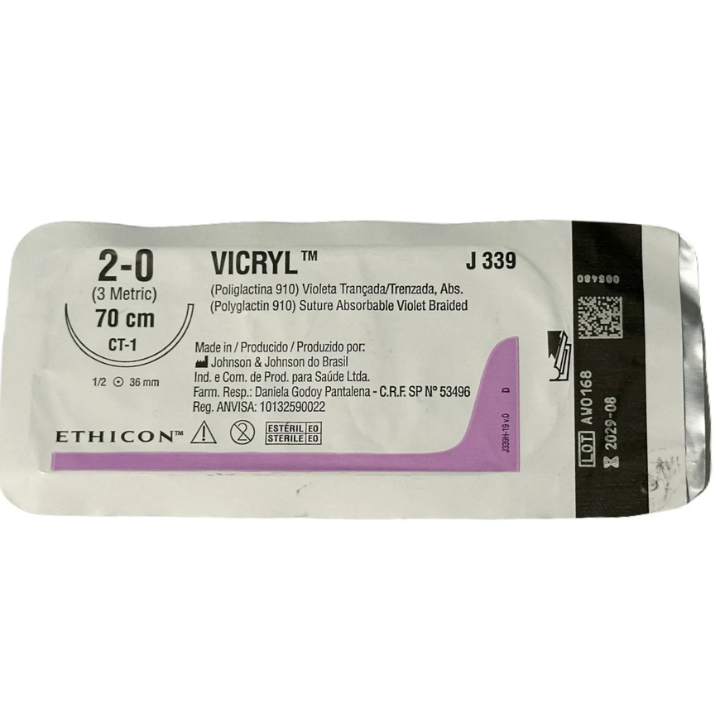Sutura Vicryl 2-0 J339 CT1 (1 pieza)
