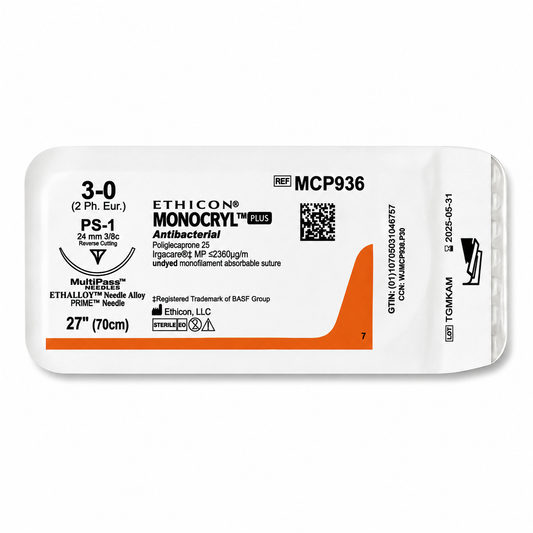 Sutura Monocryl Plus 3-0 PS1 Plastica Antibacterial MCP936