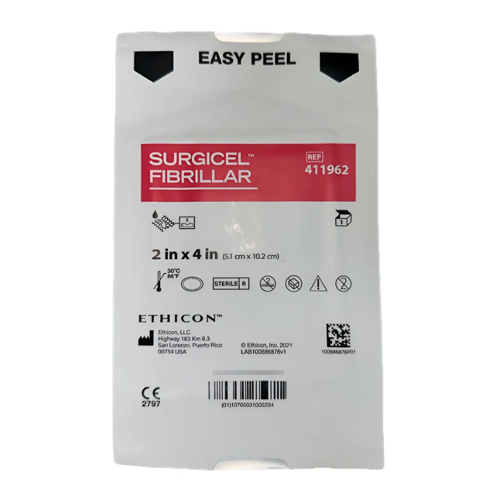 Surgicel Fibrillar 5.1 x 10.2 cm Hemostático Absorbible 411962