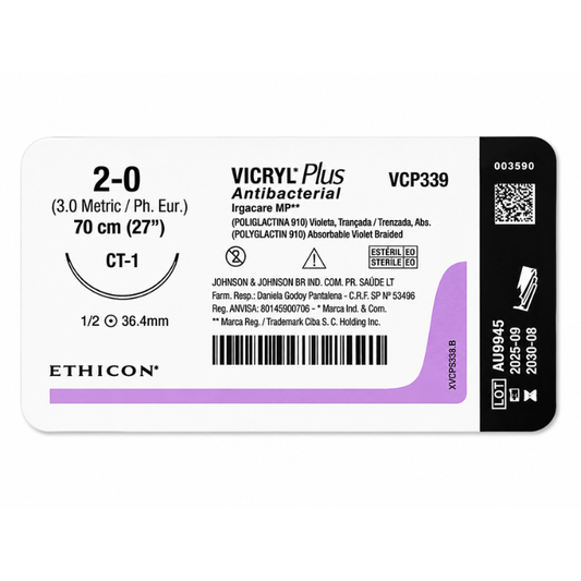 Sutura Vicryl Plus 2-0 CT1 Antibacterial VCP339 (1 pieza)