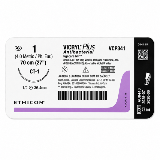 Sutura Vicryl Plus 1 CT1 Antibacterial VCP341 (1 pieza)